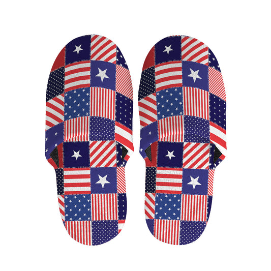 American Patriotic Patchwork Print Slippers
