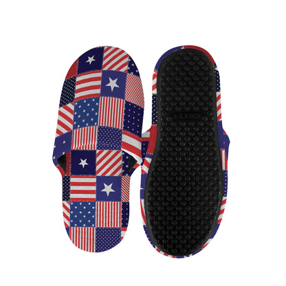 American Patriotic Patchwork Print Slippers
