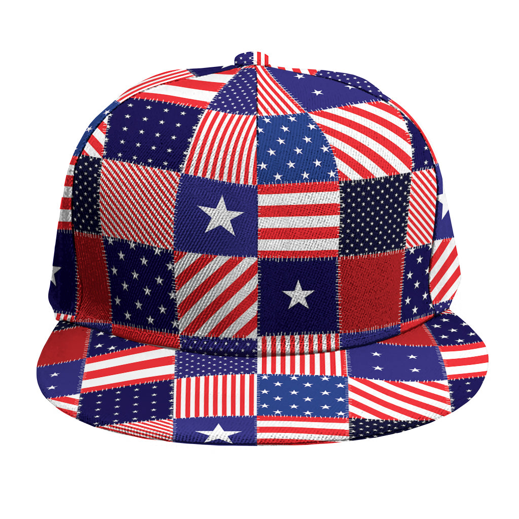 American Patriotic Patchwork Print Snapback Cap