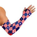 American Patriotic Patchwork Print Sun Protection Arm Sleeves