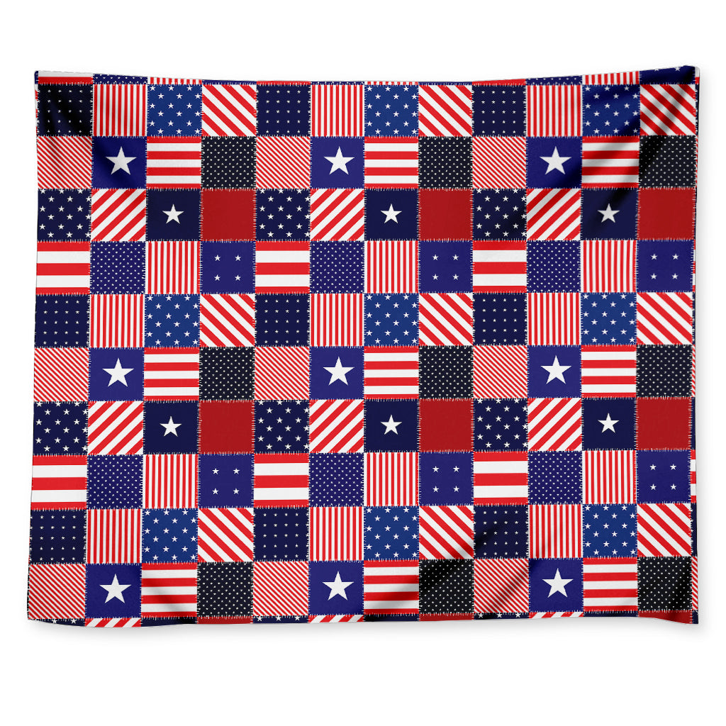American Patriotic Patchwork Print Tapestry