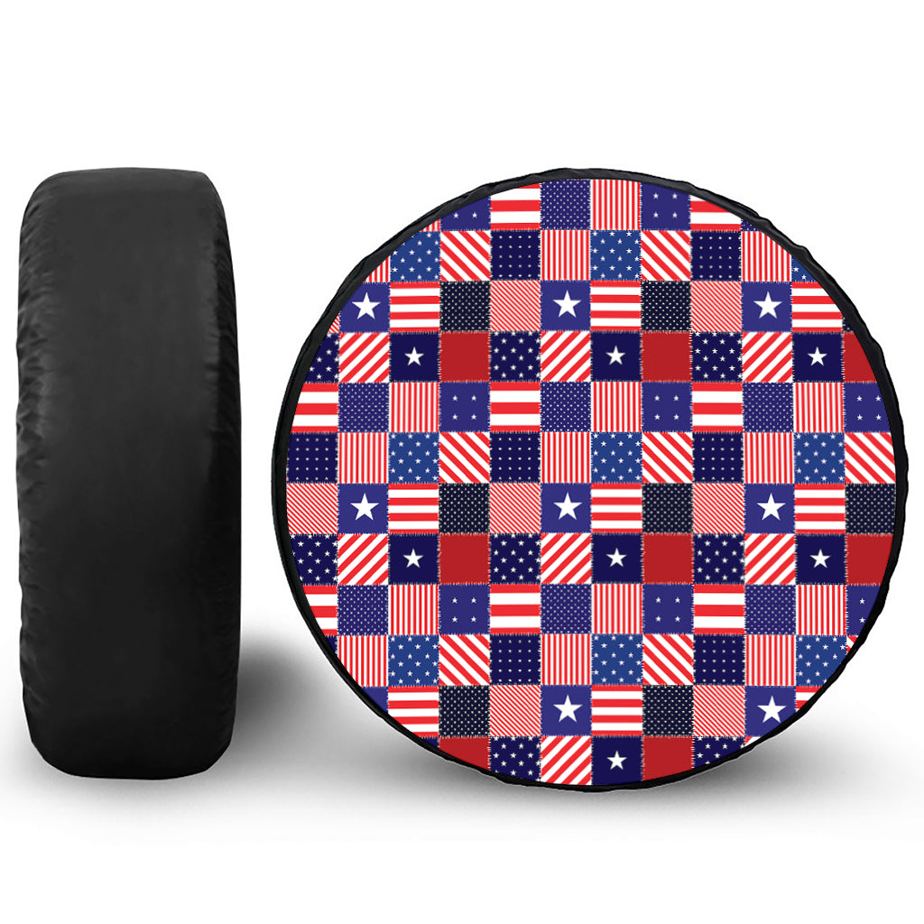 American Patriotic Patchwork Print Tire Cover