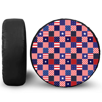 American Patriotic Patchwork Print Tire Cover