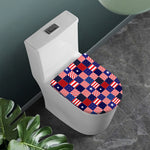 American Patriotic Patchwork Print Toilet Lid Cover