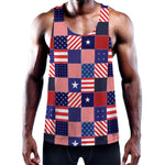 American Patriotic Patchwork Print Training Tank Top
