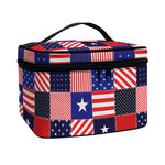 American Patriotic Patchwork Print Travel Makeup Bag