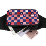 American Patriotic Patchwork Print Waist Bag