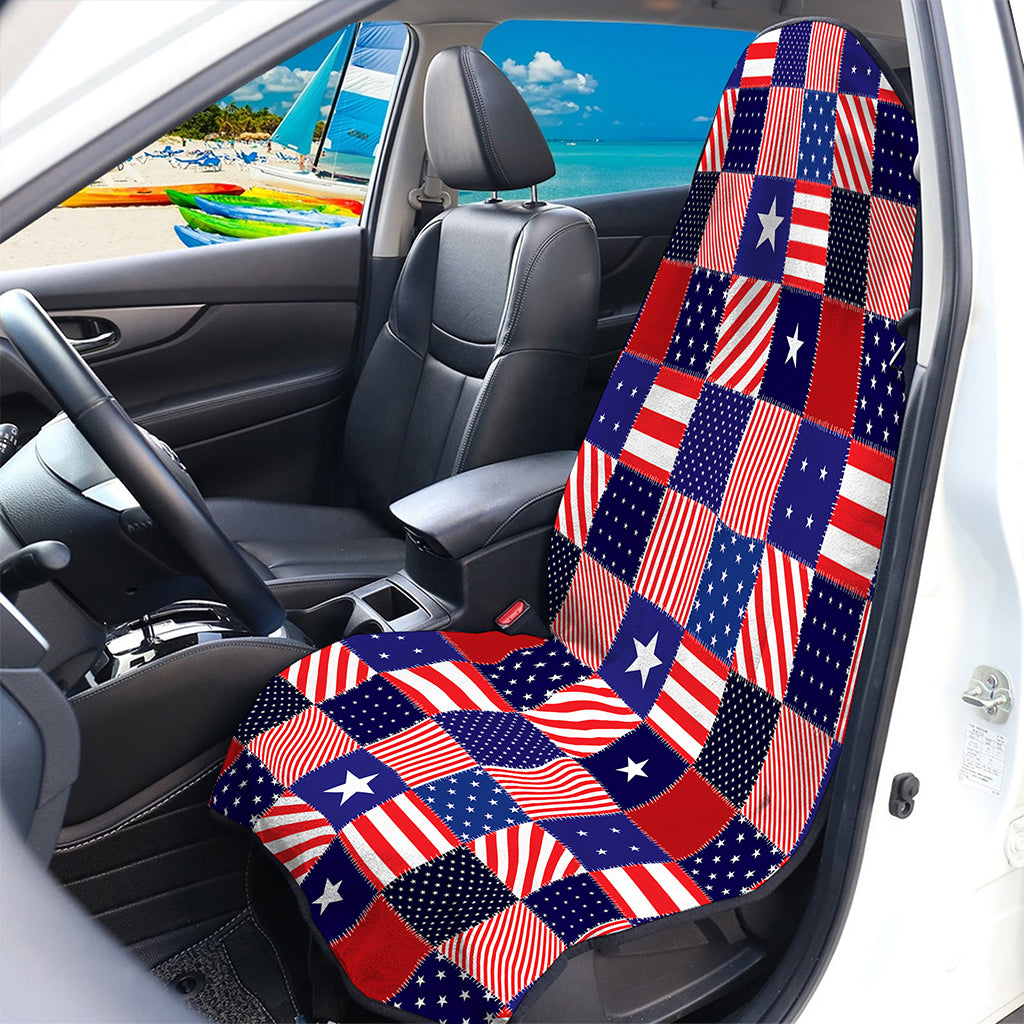 American Patriotic Patchwork Print Waterproof Car Seat Cover
