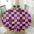 American Patriotic Patchwork Print Waterproof Round Tablecloth