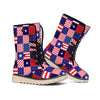 American Patriotic Patchwork Print Winter Boots