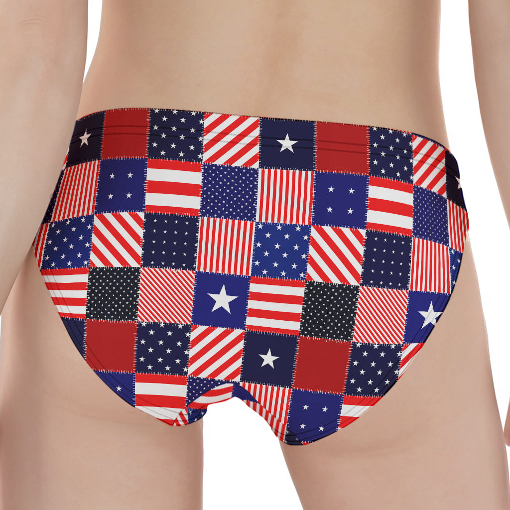 American Patriotic Patchwork Print Women's Panties