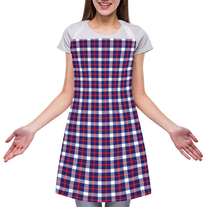 American Patriotic Plaid Print Adjustable Apron