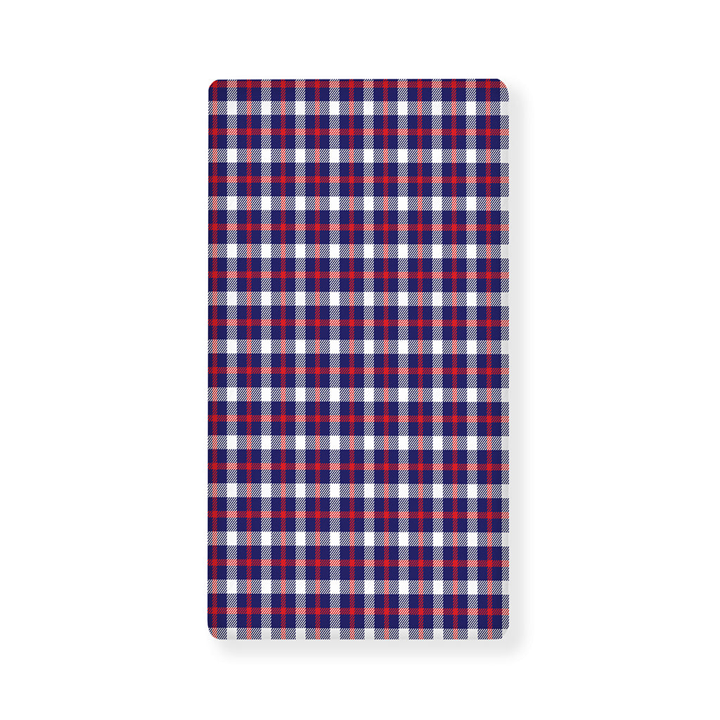 American Patriotic Plaid Print Baby Crib Sheet