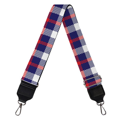 American Patriotic Plaid Print Bag Strap