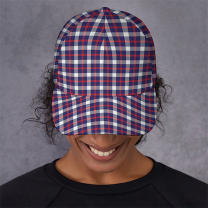 American Patriotic Plaid Print Baseball Cap