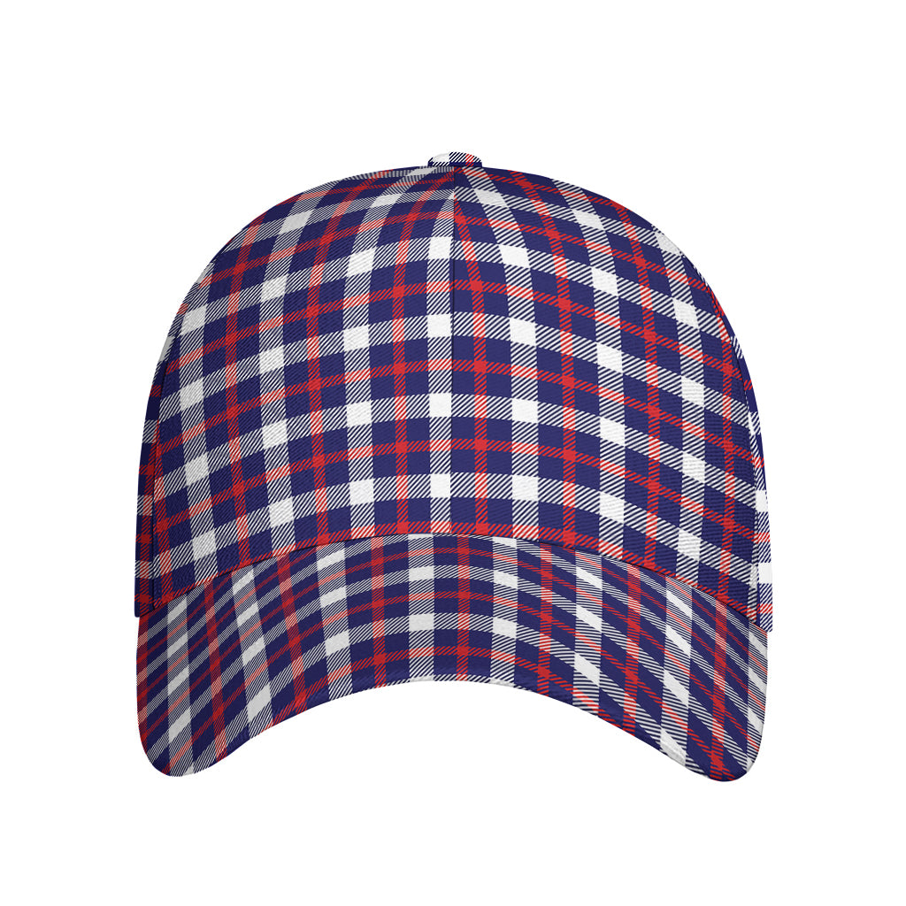 American Patriotic Plaid Print Baseball Cap