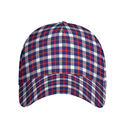 American Patriotic Plaid Print Baseball Cap