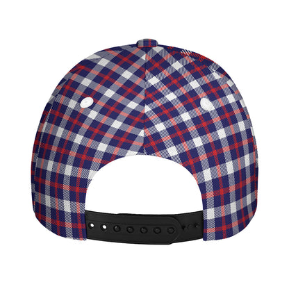 American Patriotic Plaid Print Baseball Cap