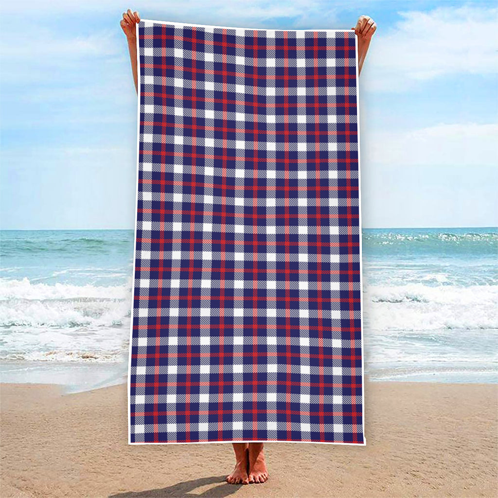 American Patriotic Plaid Print Beach Towel