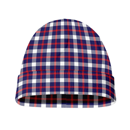 American Patriotic Plaid Print Beanie