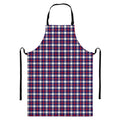 American Patriotic Plaid Print Bib Apron With Pocket