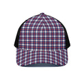 American Patriotic Plaid Print Black Mesh Trucker Hat