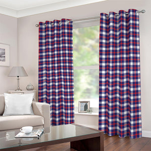 American Patriotic Plaid Print Blackout Grommet Curtains