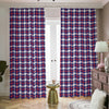 American Patriotic Plaid Print Blackout Pencil Pleat Curtains