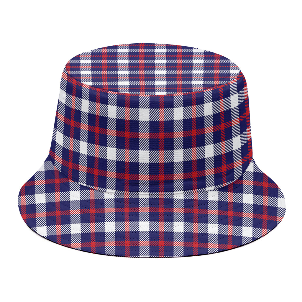 American Patriotic Plaid Print Bucket Hat