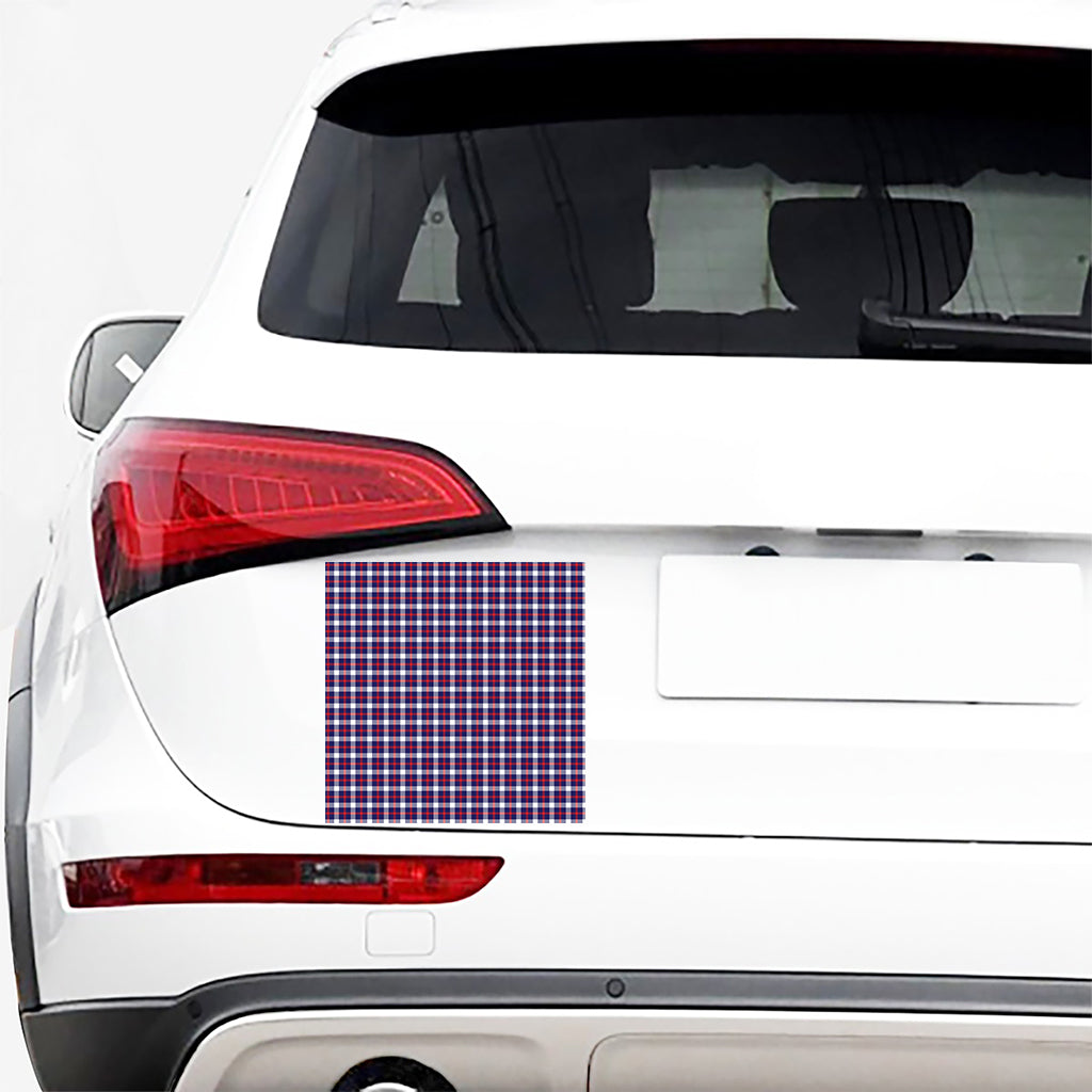 American Patriotic Plaid Print Car Sticker