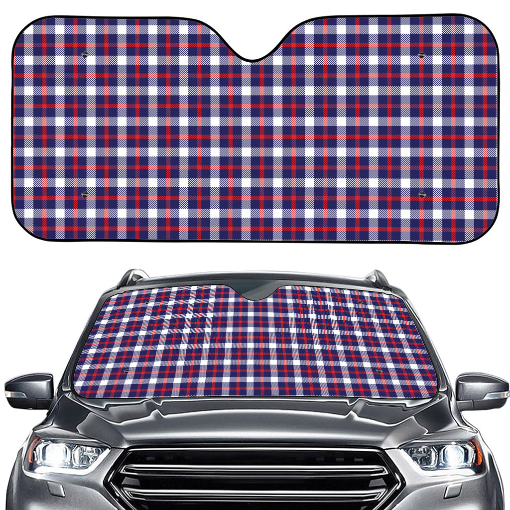 American Patriotic Plaid Print Car Windshield Sun Shade