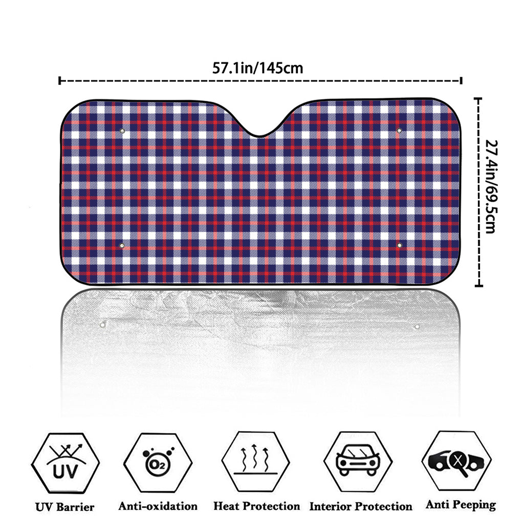 American Patriotic Plaid Print Car Windshield Sun Shade