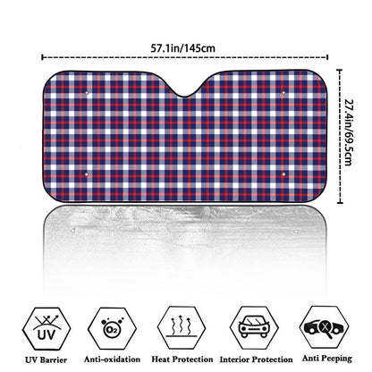 American Patriotic Plaid Print Car Windshield Sun Shade