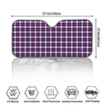 American Patriotic Plaid Print Car Windshield Sun Shade