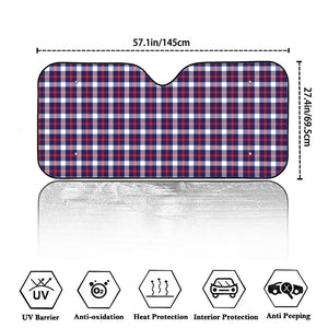 American Patriotic Plaid Print Car Windshield Sun Shade