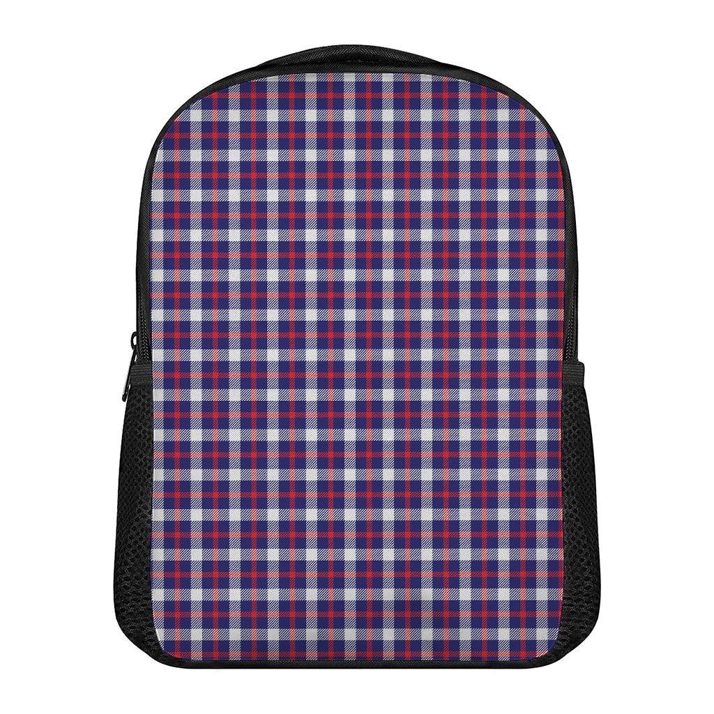 American Patriotic Plaid Print Casual Backpack