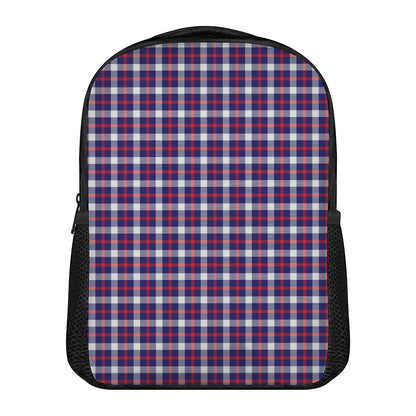 American Patriotic Plaid Print Casual Backpack