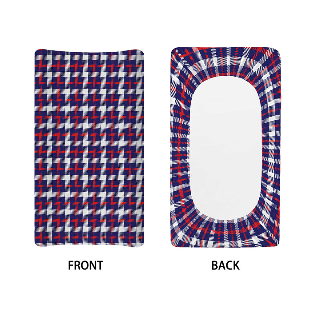 American Patriotic Plaid Print Changing Pad Cover