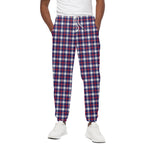 American Patriotic Plaid Print Cotton Pants