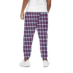American Patriotic Plaid Print Cotton Pants