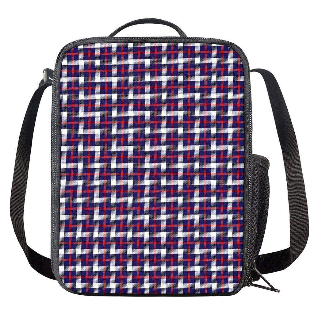 American Patriotic Plaid Print Crossbody Lunch Bag