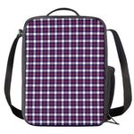 American Patriotic Plaid Print Crossbody Lunch Bag