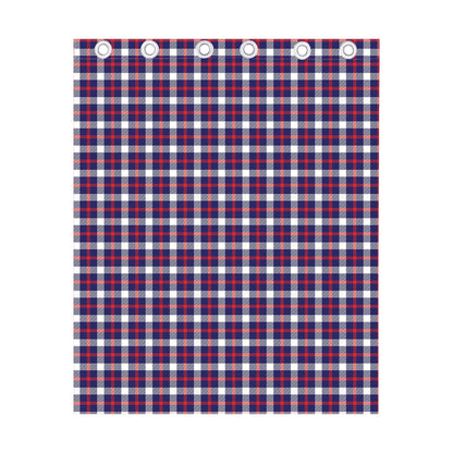 American Patriotic Plaid Print Curtain