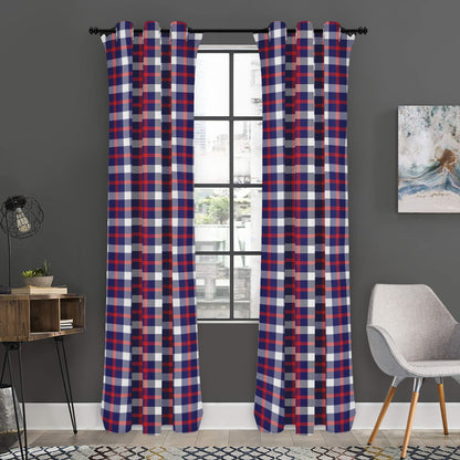 American Patriotic Plaid Print Curtain