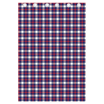 American Patriotic Plaid Print Curtain