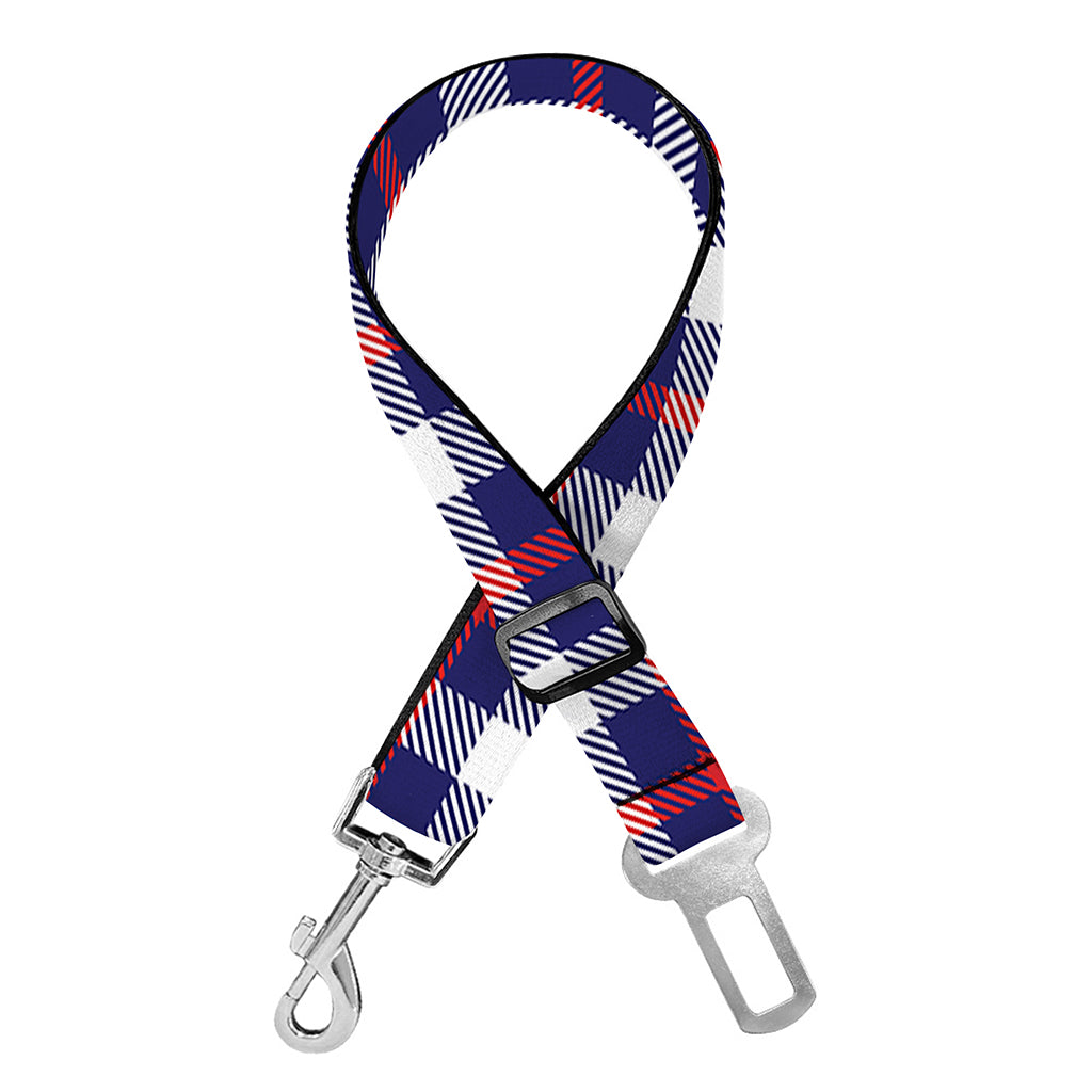 American Patriotic Plaid Print Dog Seat Belt