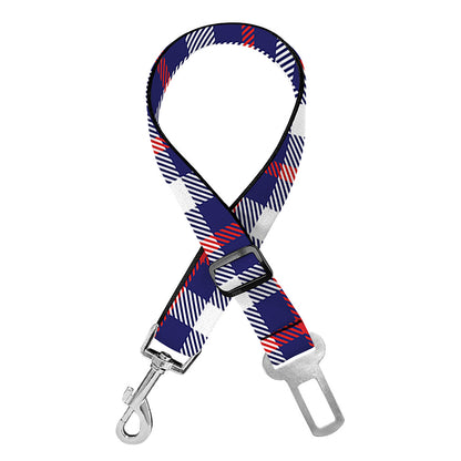 American Patriotic Plaid Print Dog Seat Belt