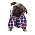 American Patriotic Plaid Print Dog Zip Up Hoodie