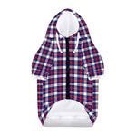 American Patriotic Plaid Print Dog Zip Up Hoodie