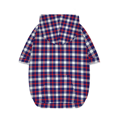 American Patriotic Plaid Print Dog Zip Up Hoodie